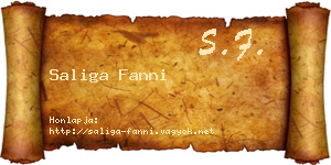 Saliga Fanni névjegykártya